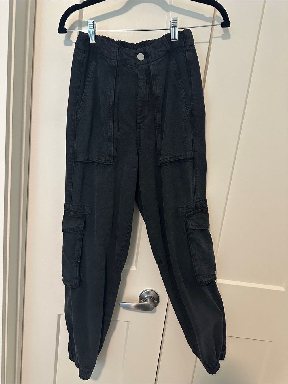 AllSaints Black Boyfriend Cargo Jeans